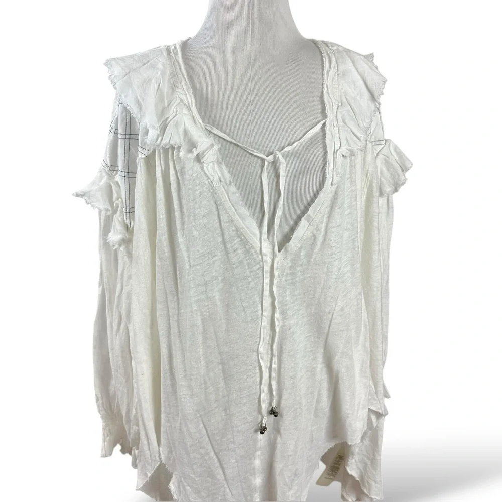 Free People Edwardian Romantic Ethereal Ally  Tunic in Optic White Medium NEW